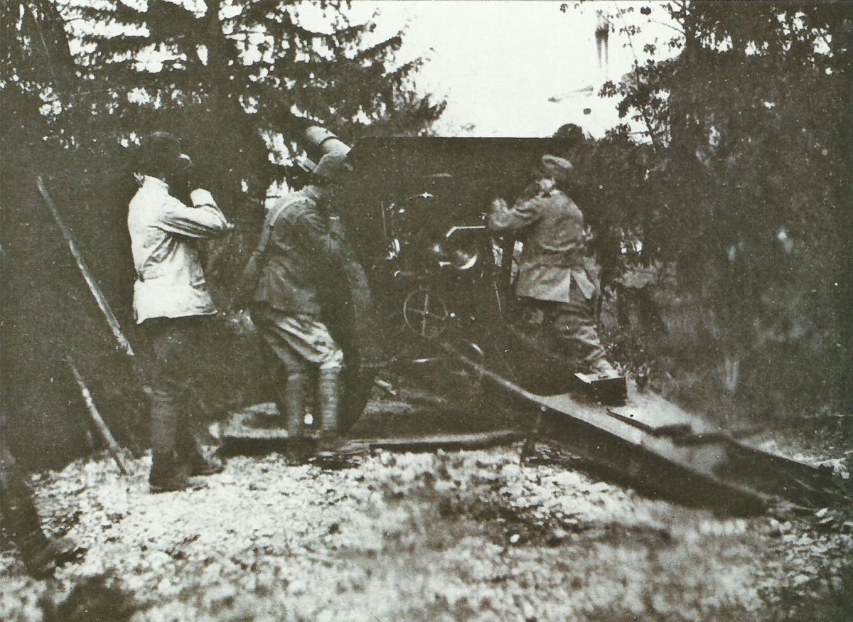 Osztrák-magyar 149 mm-es Skoda üteg a Piave-fronton