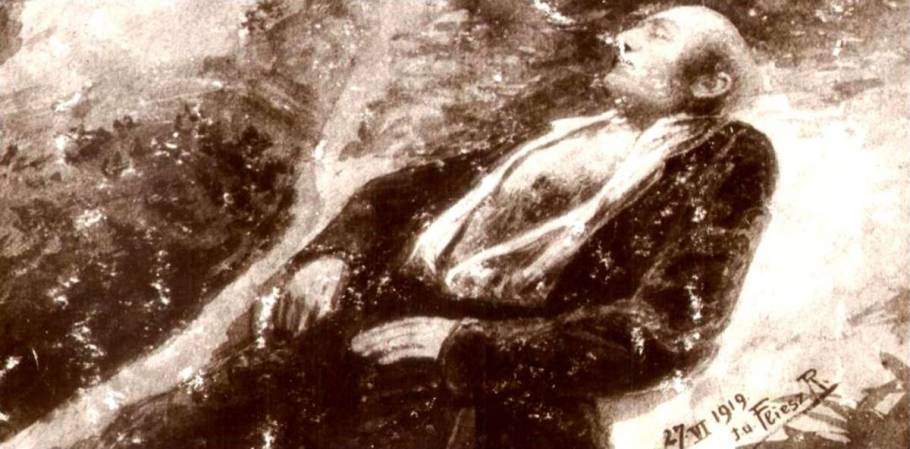 Kucsera Ferenc holtteste a Duna-parton