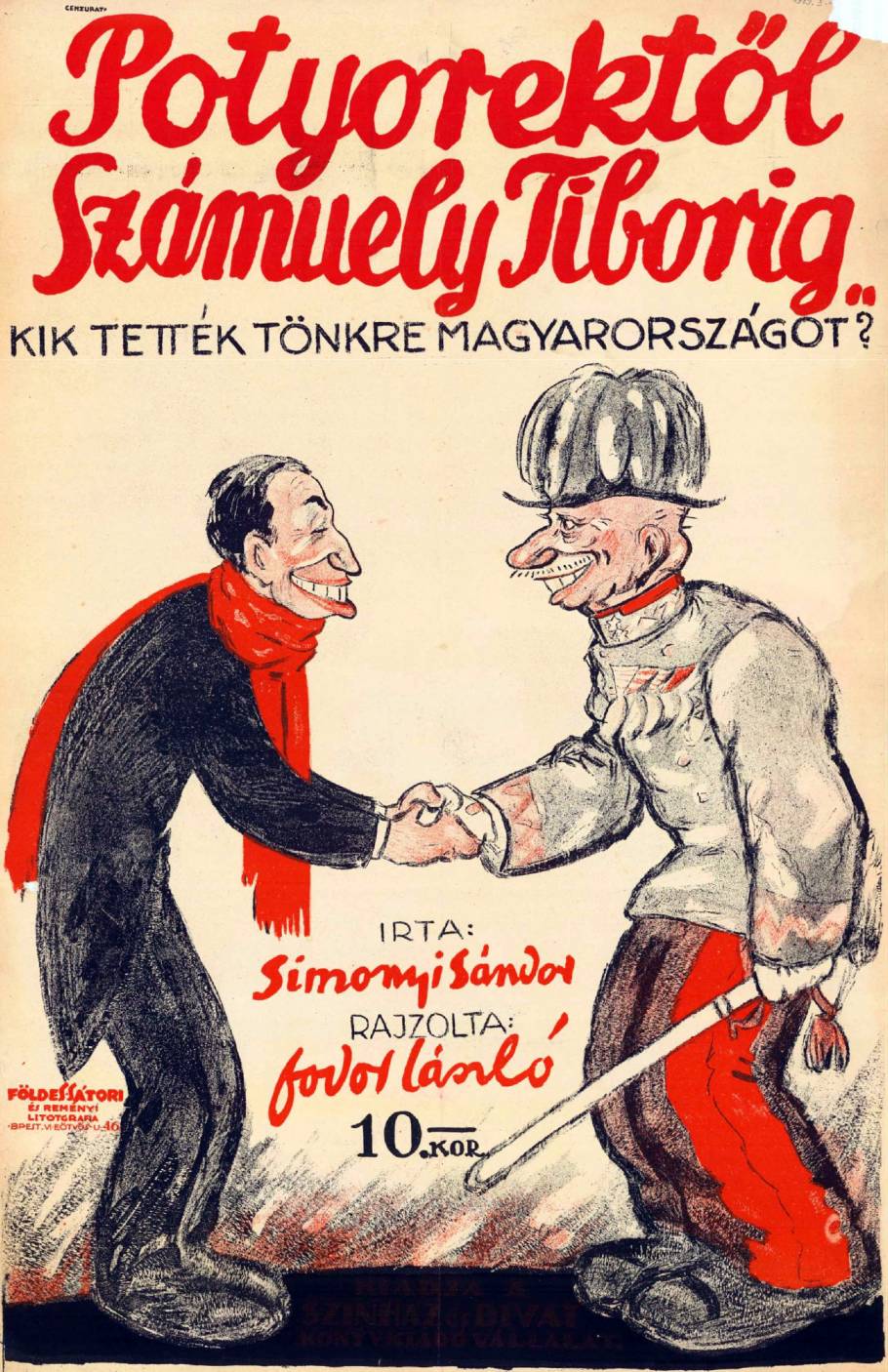 Simonyi Sándor 1919-es könyvének reklámplakátja