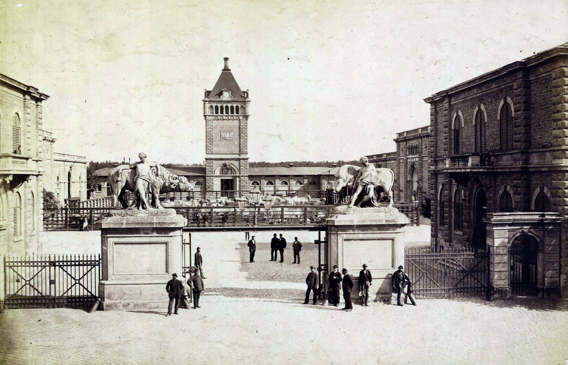 A Közvágóhíd főbejárata 1880-1890 között