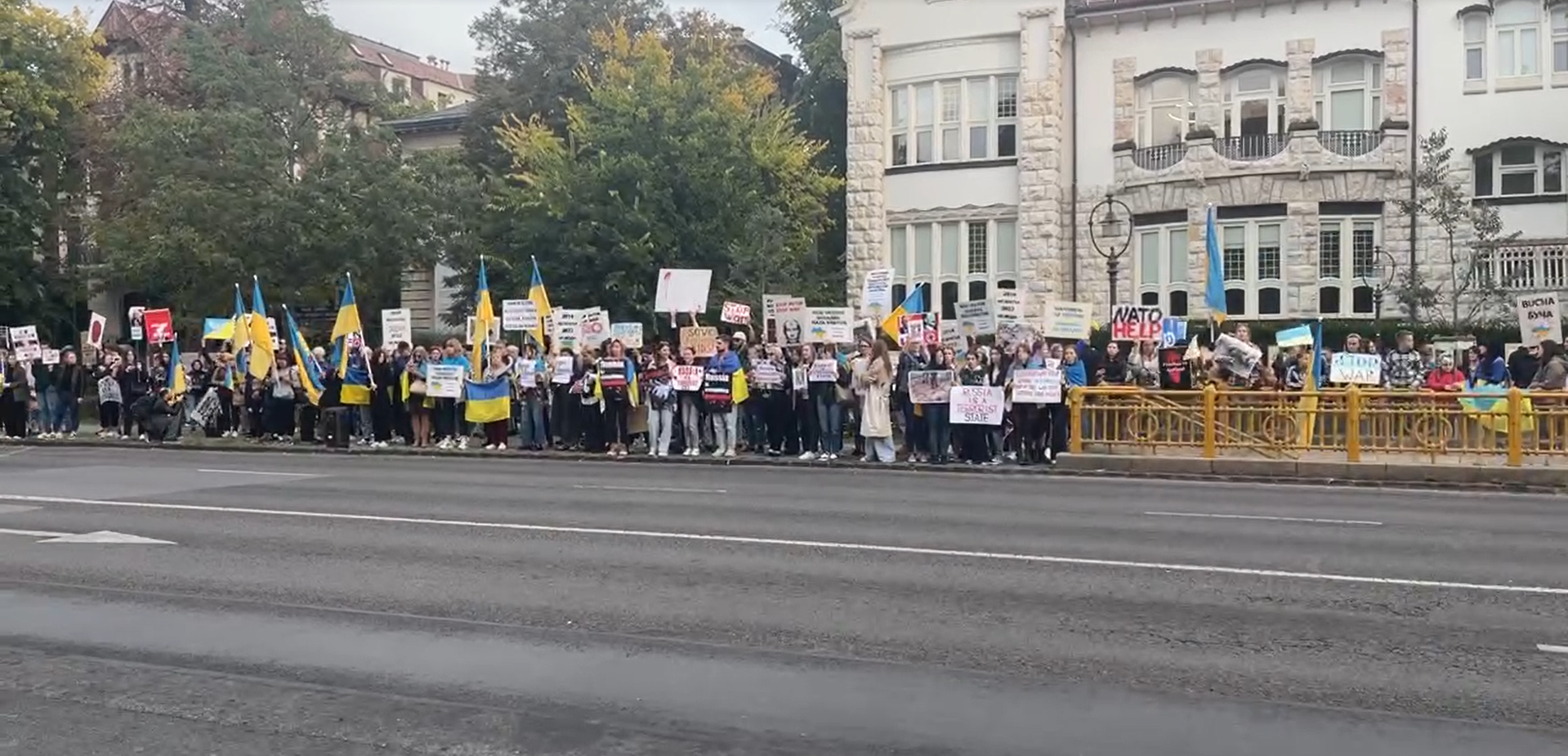 Tüntetés, demonstráció budapesti orosz nagykövetség 